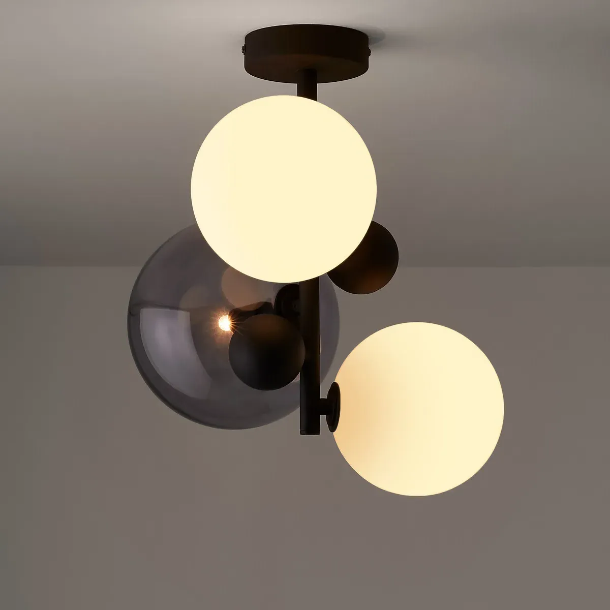 Bullesco Pendant Ceiling Light - Smoky Glass, Metal alternate view