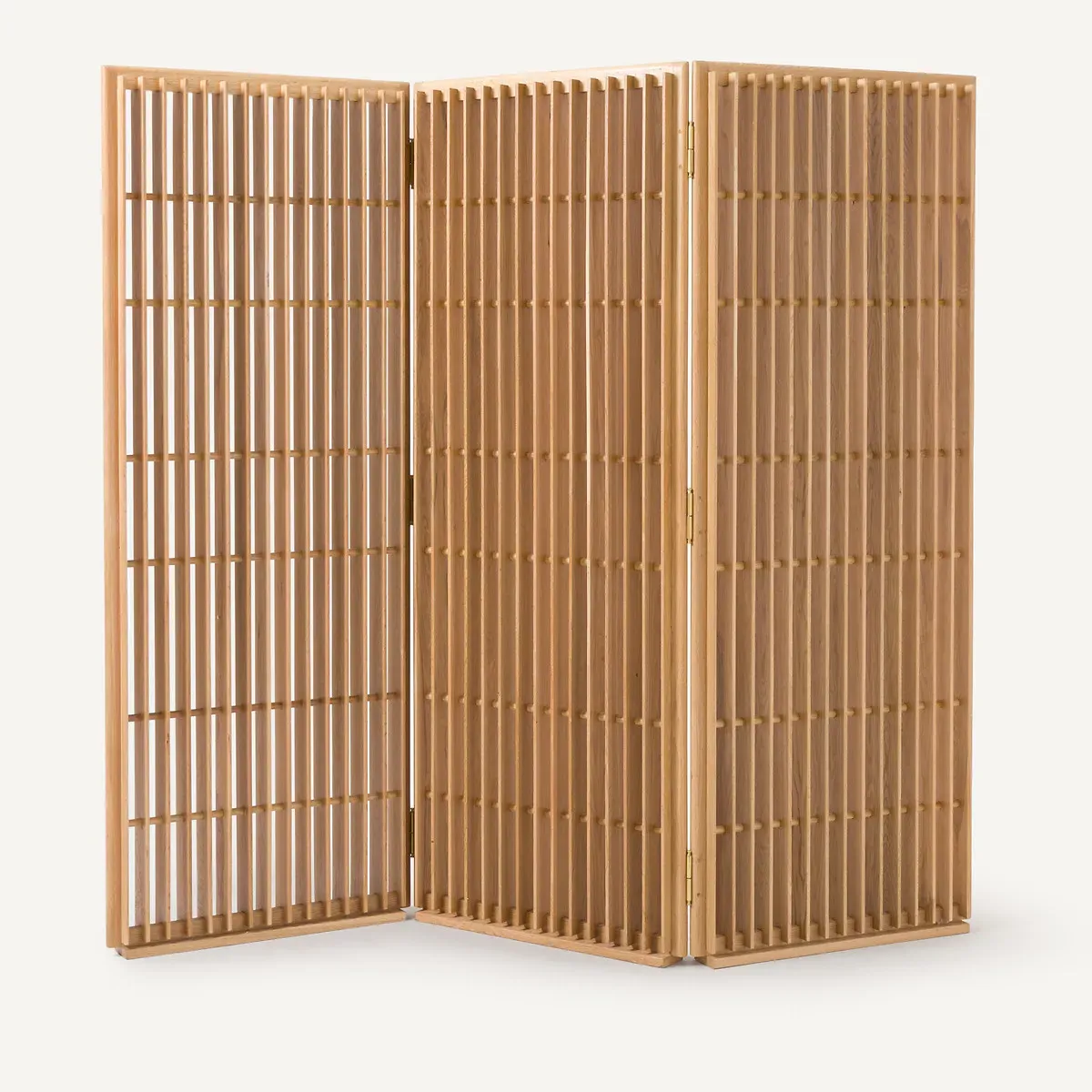 Byobu 3-Panel Folding Room Divider - Natural Oak, Solid Oak product