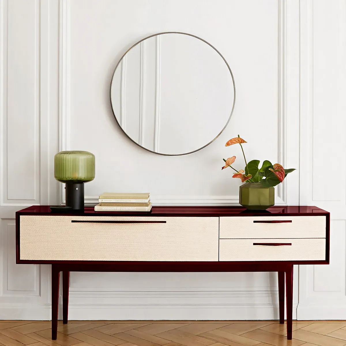 Caligone Round Mirror - Aged Brass, Stainless Steel alternate view