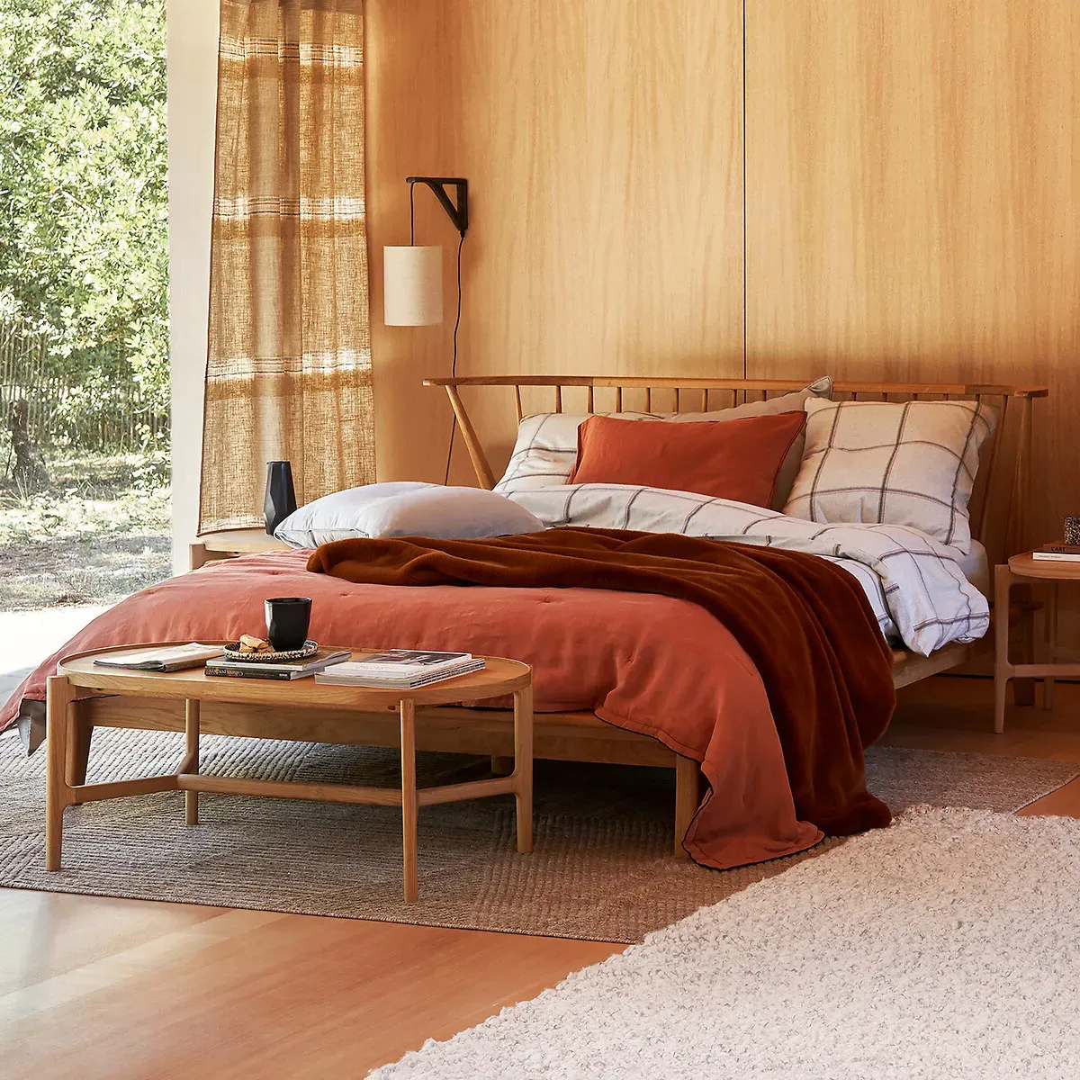 Caspian King Size Bed Frame - Natural Oak, Solid Oak alternate view