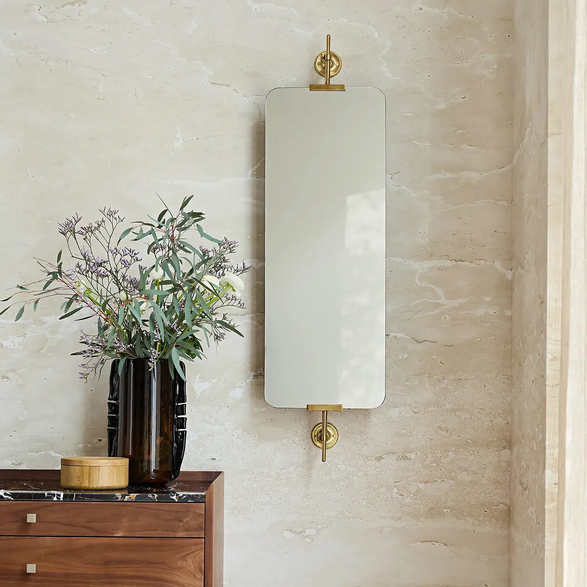 Cassandre Rectangular Swivel Mirror - Brass alternate view