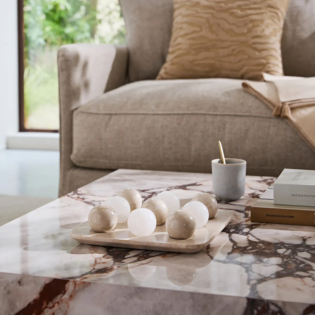 Cassiopee Tic-Tac-Toe Game - White, Marble alternate view