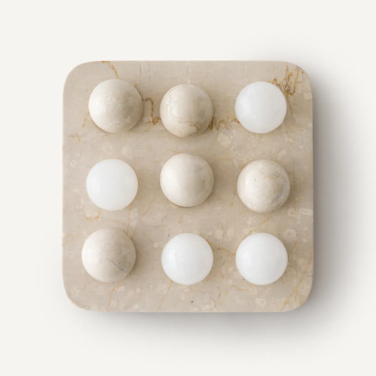 Cassiopee Tic-Tac-Toe Game - White, Marble product