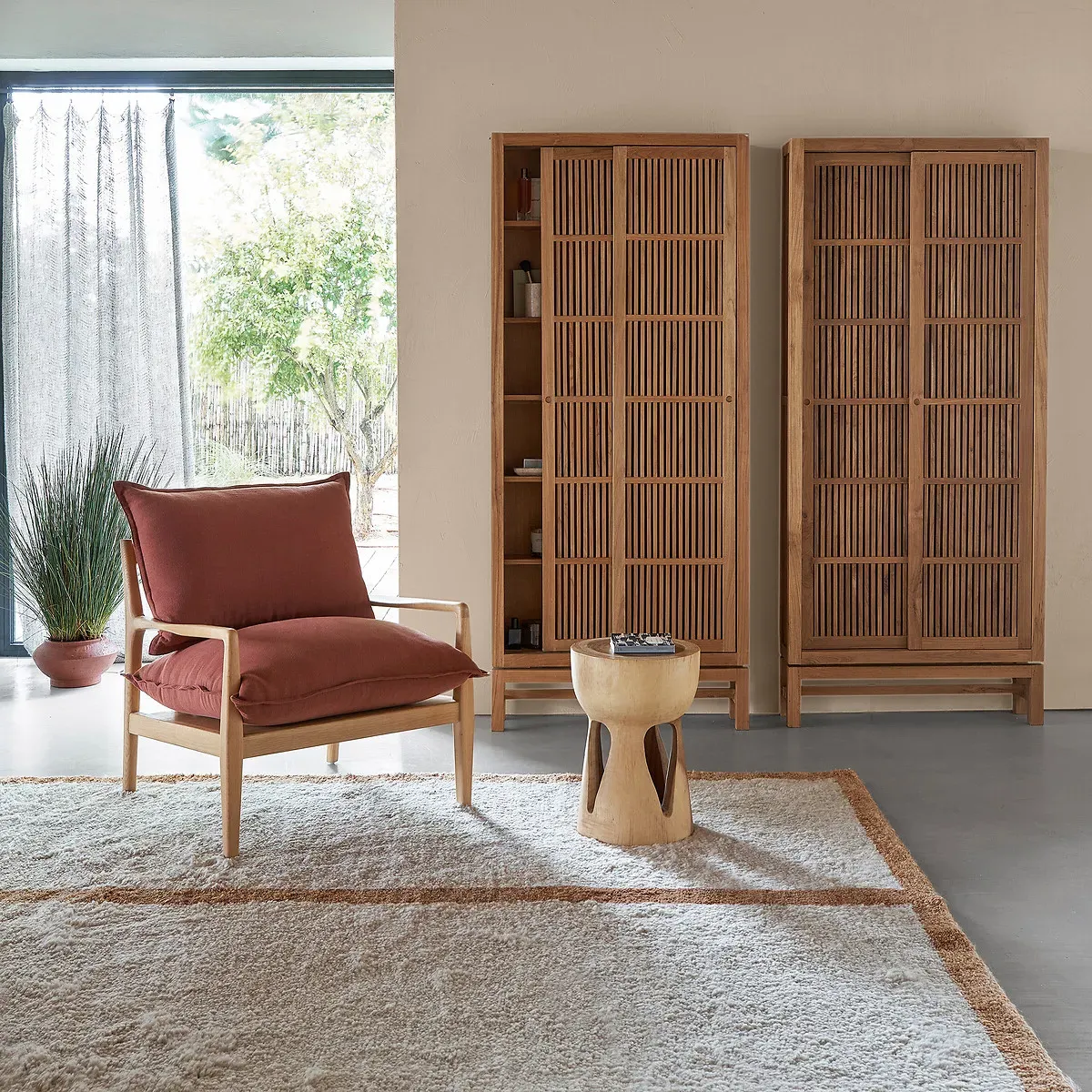 Castilla Wardrobe with Sliding Doors - Teak, Solid Wood alternate view