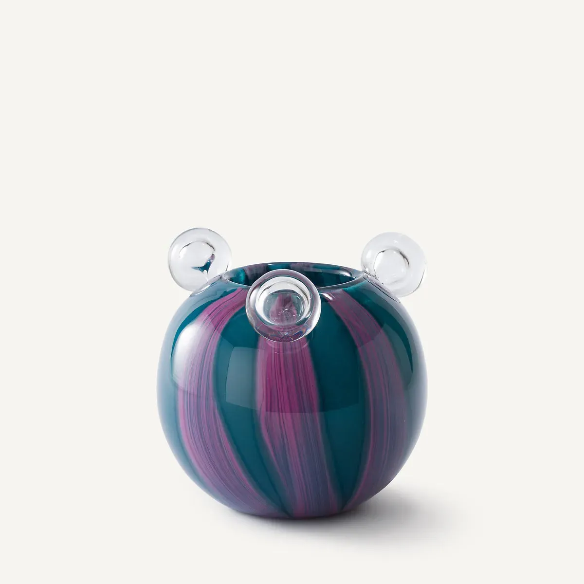 Celis Blown Glass Vase with 3 Bubbles H18cm - Blue product