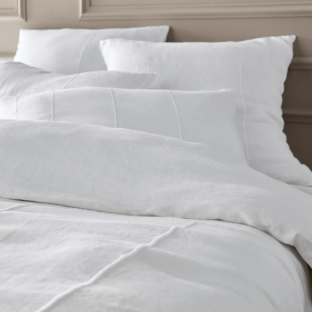 Chiba Single Duvet Cover - White, Linen alternate view