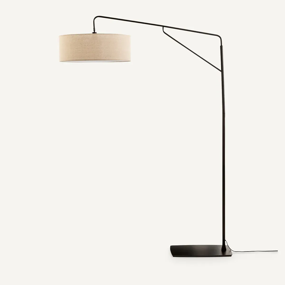 Cinqua Arch Floor Lamp - Gunmetal, Metal & Linen product