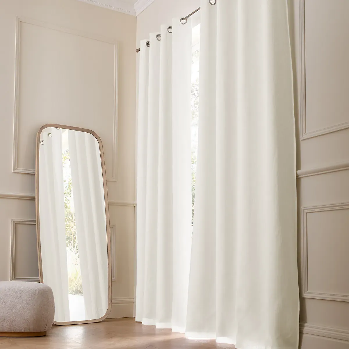 Colin Blackout Curtain with Eyelets - White Foam, Linen product