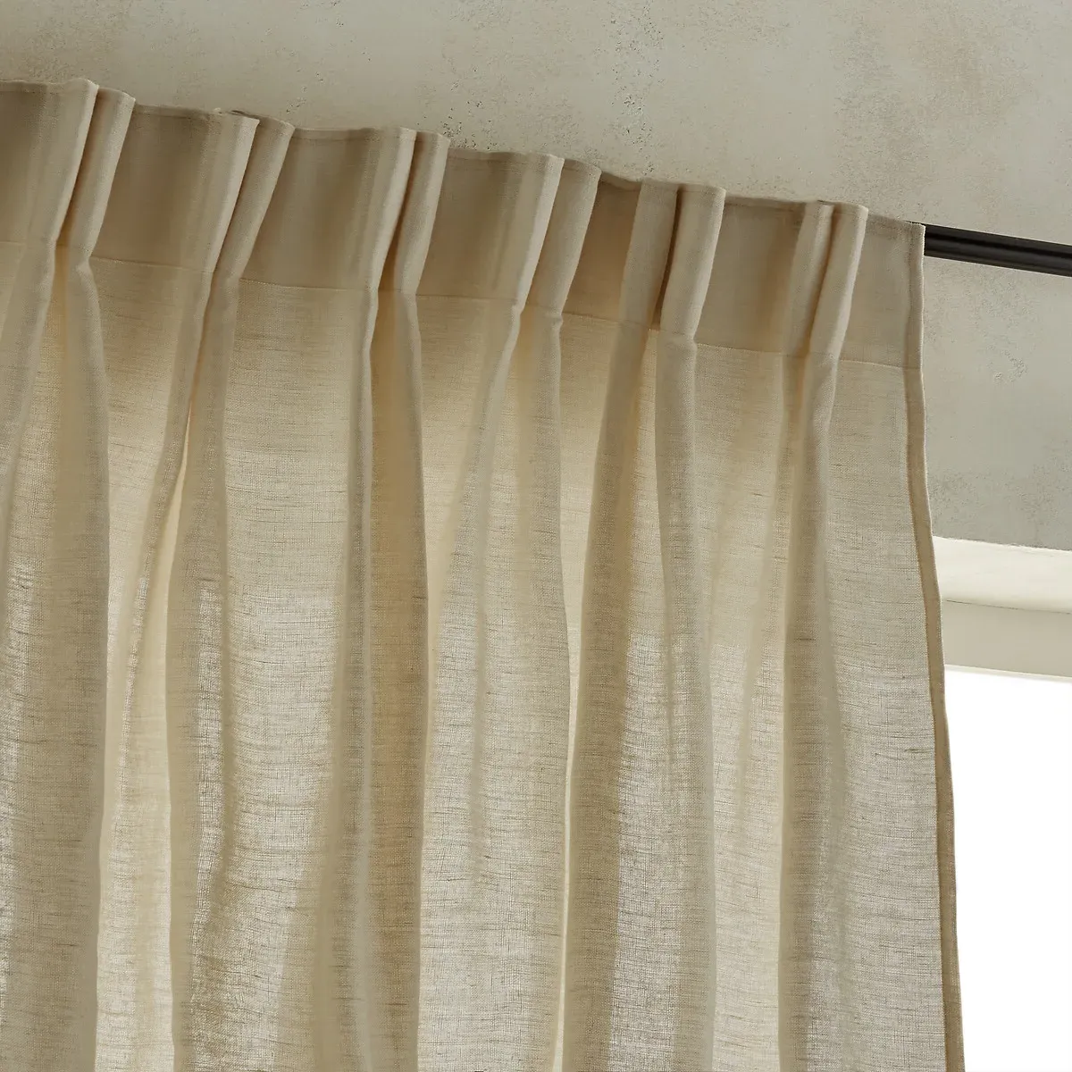 Colin Flemish Pleated Curtain - Natural, Linen alternate view