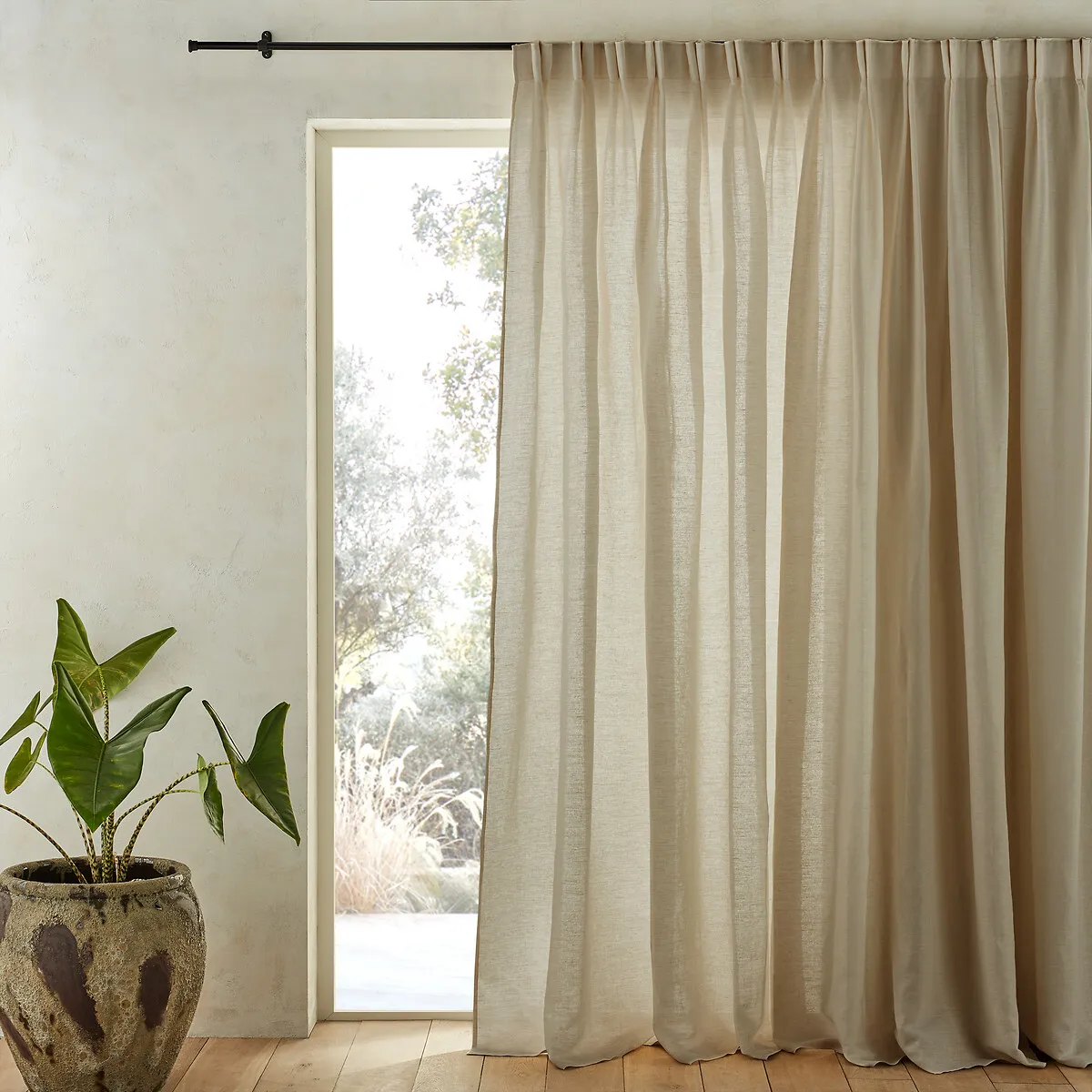 Colin Flemish Pleated Curtain - Natural, Linen product
