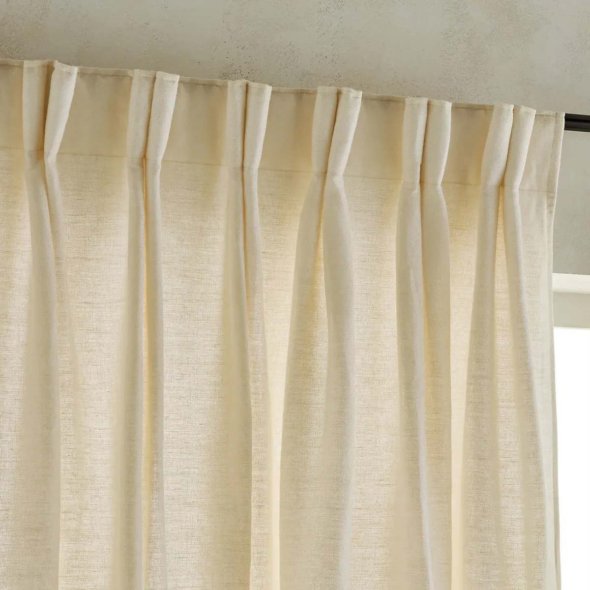 Colin Lined Curtain with Flemish Pleats - White Foam, Linen alternate view