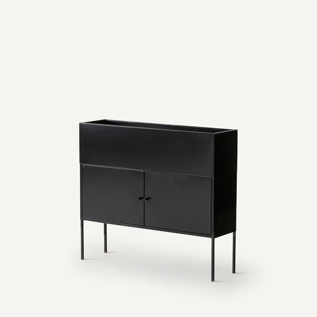 Consuela Console Planter Table with Storage - Black, Iron product