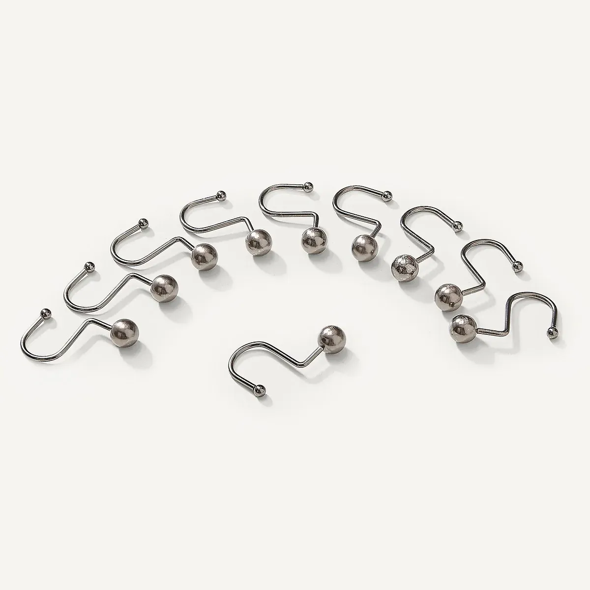 Copalme Set of 10 Curtain Hooks - Gun Metal, Stainless Steel alternate view