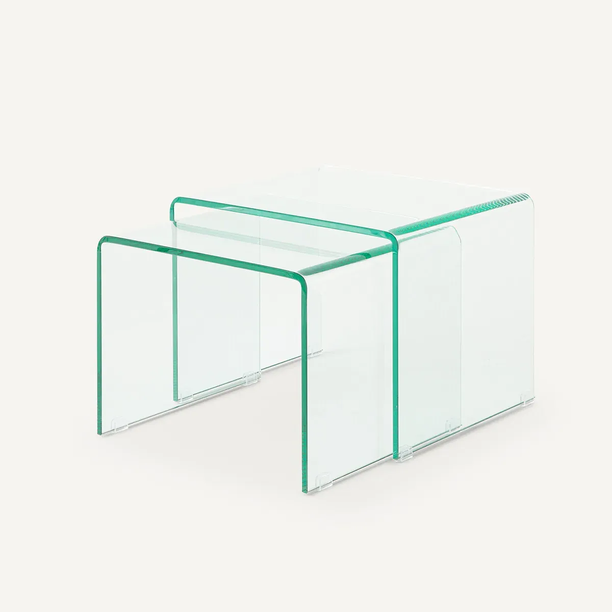 Cristalline Set of 2 Side Tables - Transparent, Tempered Glass product