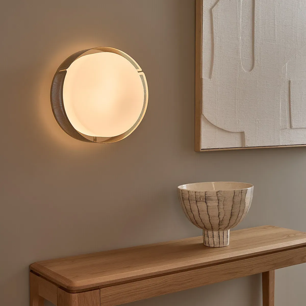 Darja Round Wall/Ceiling Light - Satin Nickel, Iron product