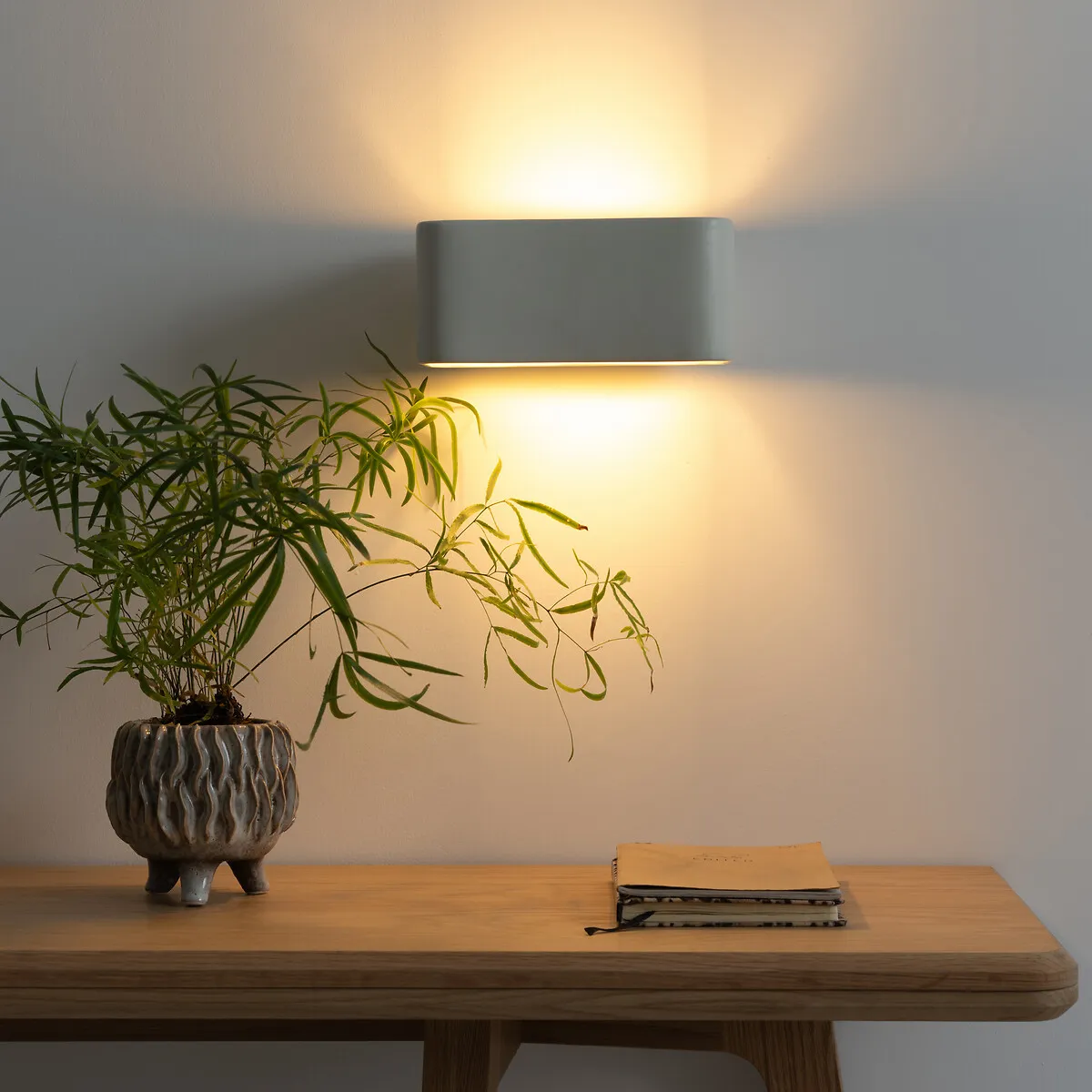Debou Rectangular Wall Light - White, Ceramic product