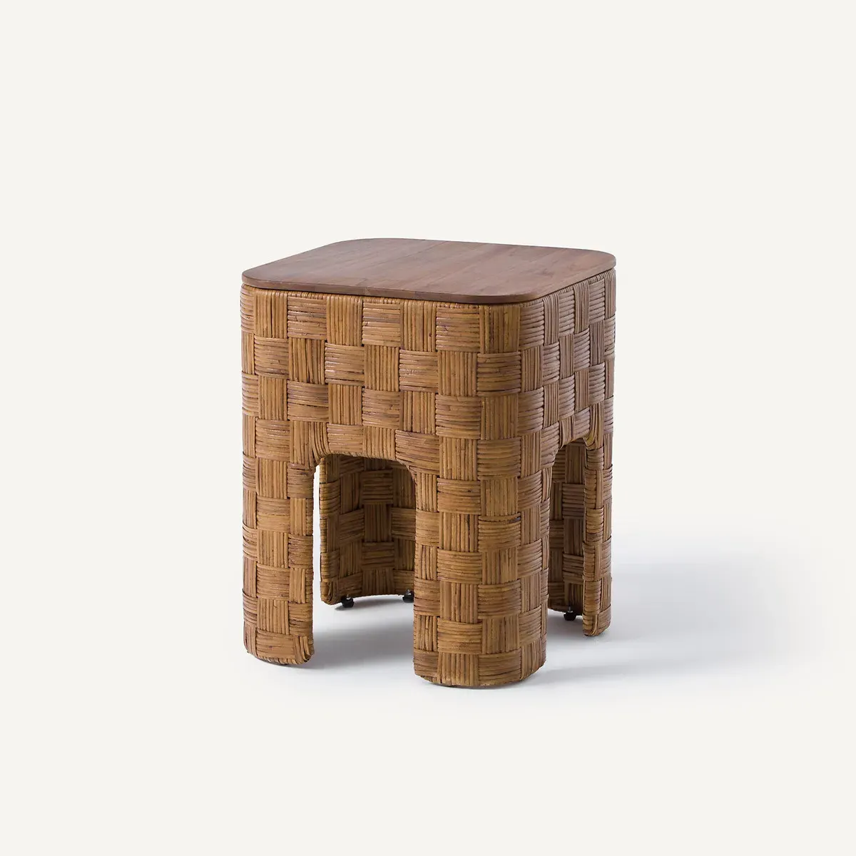 Dhalia Bedside Table - Natural, Solid Teak & Rattan product