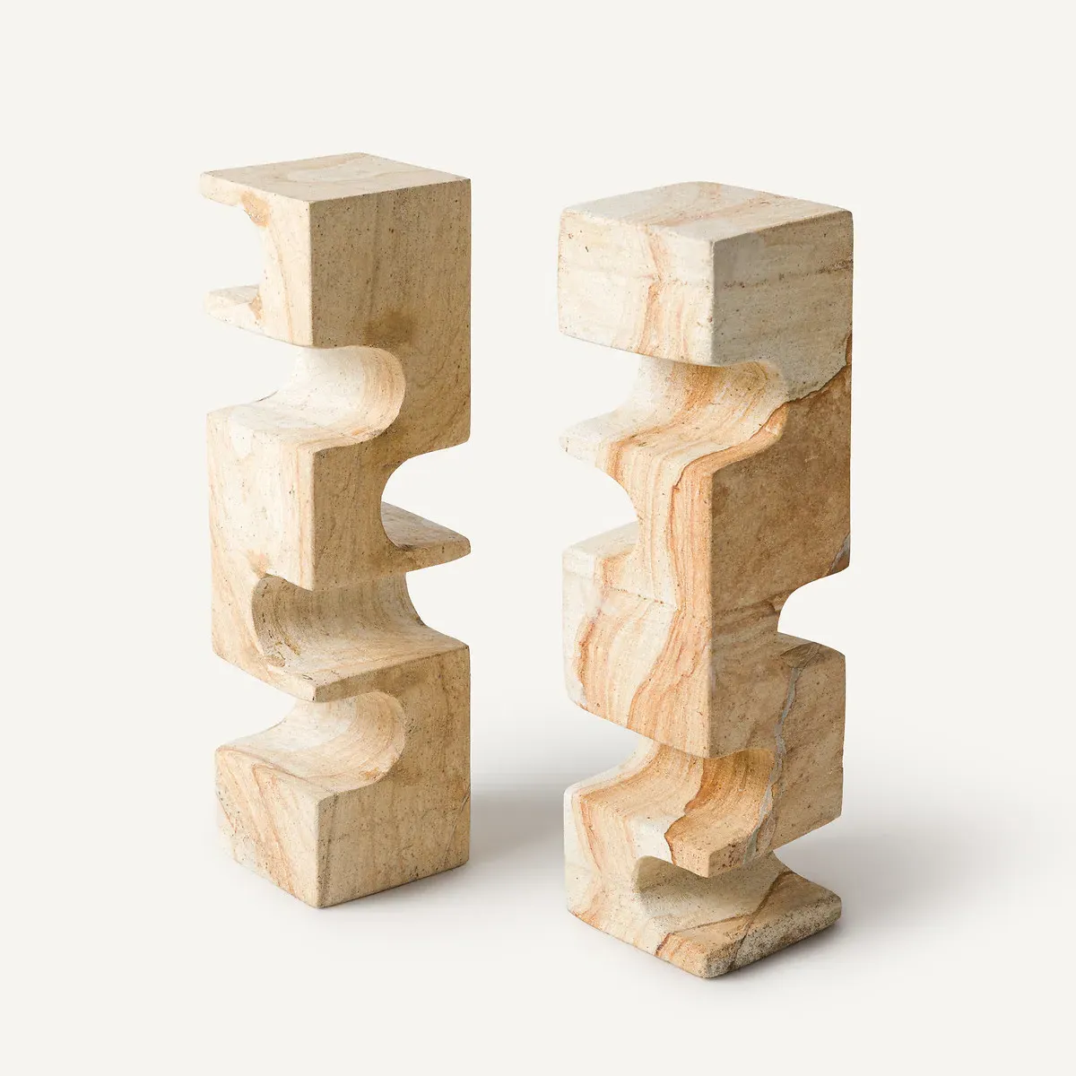 Dhania Set of 2 Bookends - Natural, Travertine product