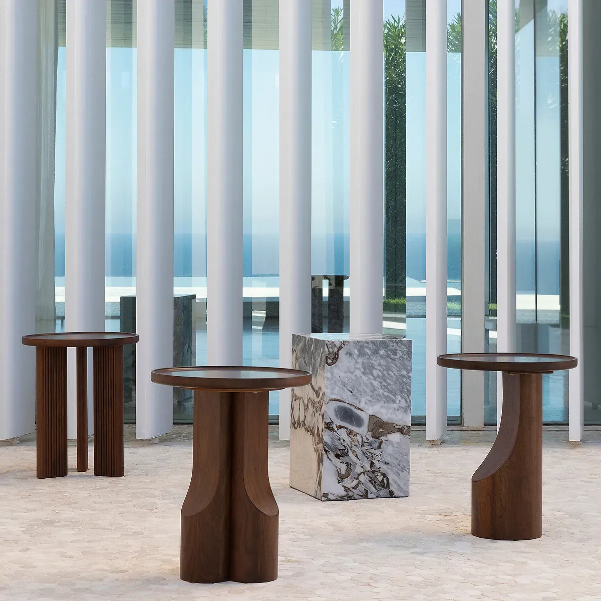 Diagil Round End Table - Walnut alternate view
