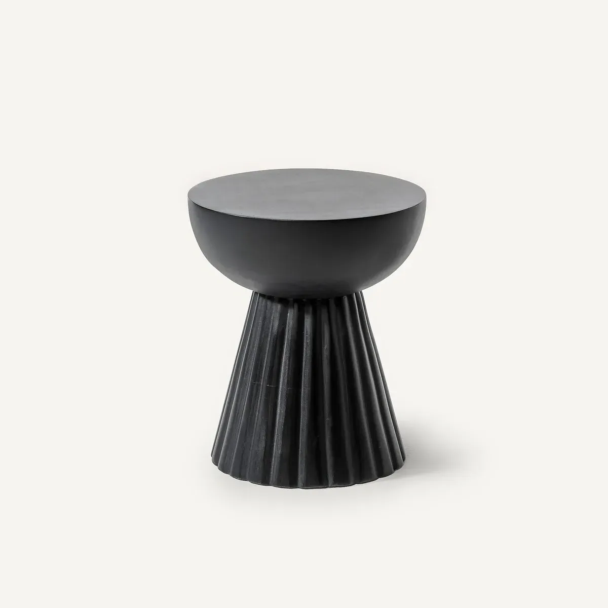 Donato Round Side Table - Black, Solid Mango Wood product