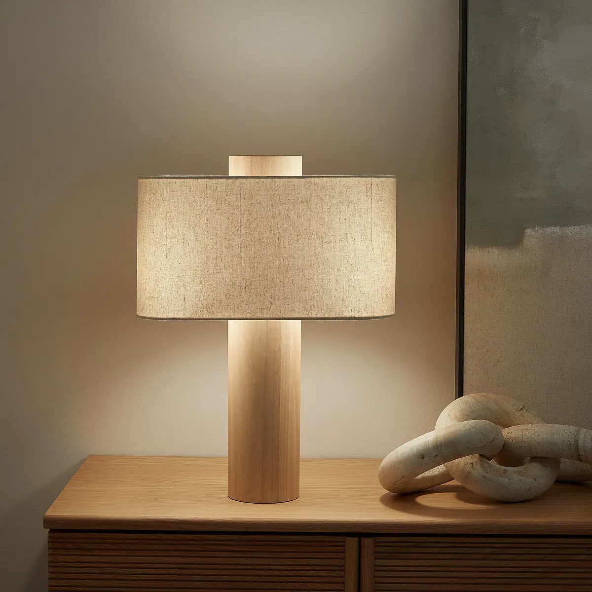 Dryade Floor Lamp - Natural, Oak and Linen product