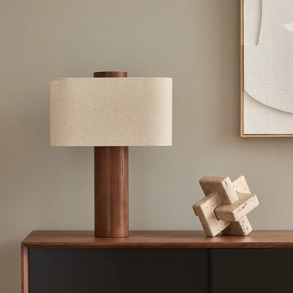 Dryade Table Lamp - Walnut, Ash & Linen alternate view