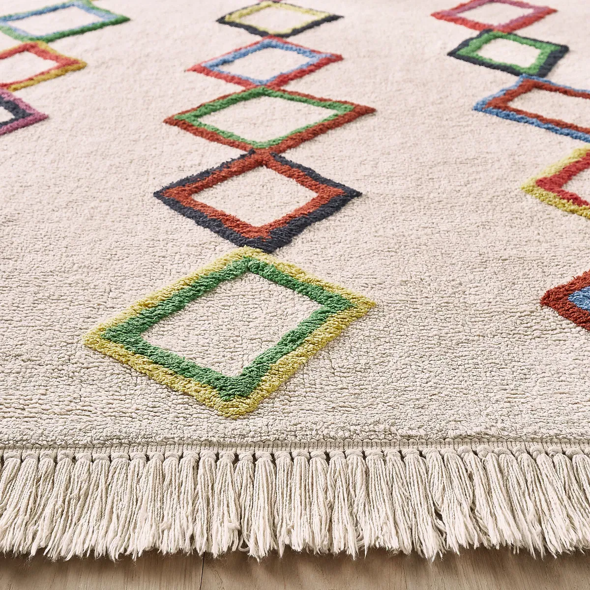 Dybala Berber-Style Hand Tufted Rug - Multi-Coloured, Organic Cotton alternate view