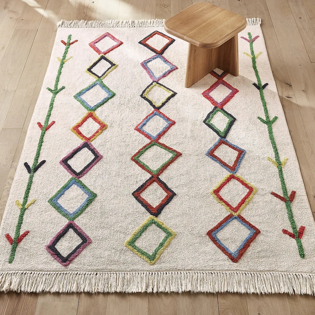 Dybala Berber-Style Hand Tufted Rug - Multi-Coloured, Organic Cotton product