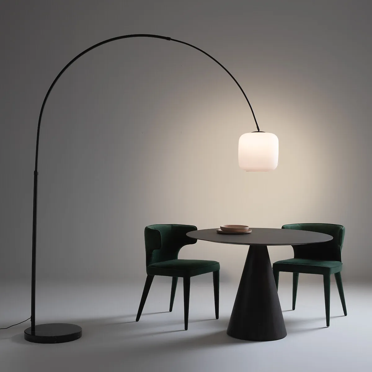 Elita Arch Floor Lamp - Amber Marble, Opaline Glass product
