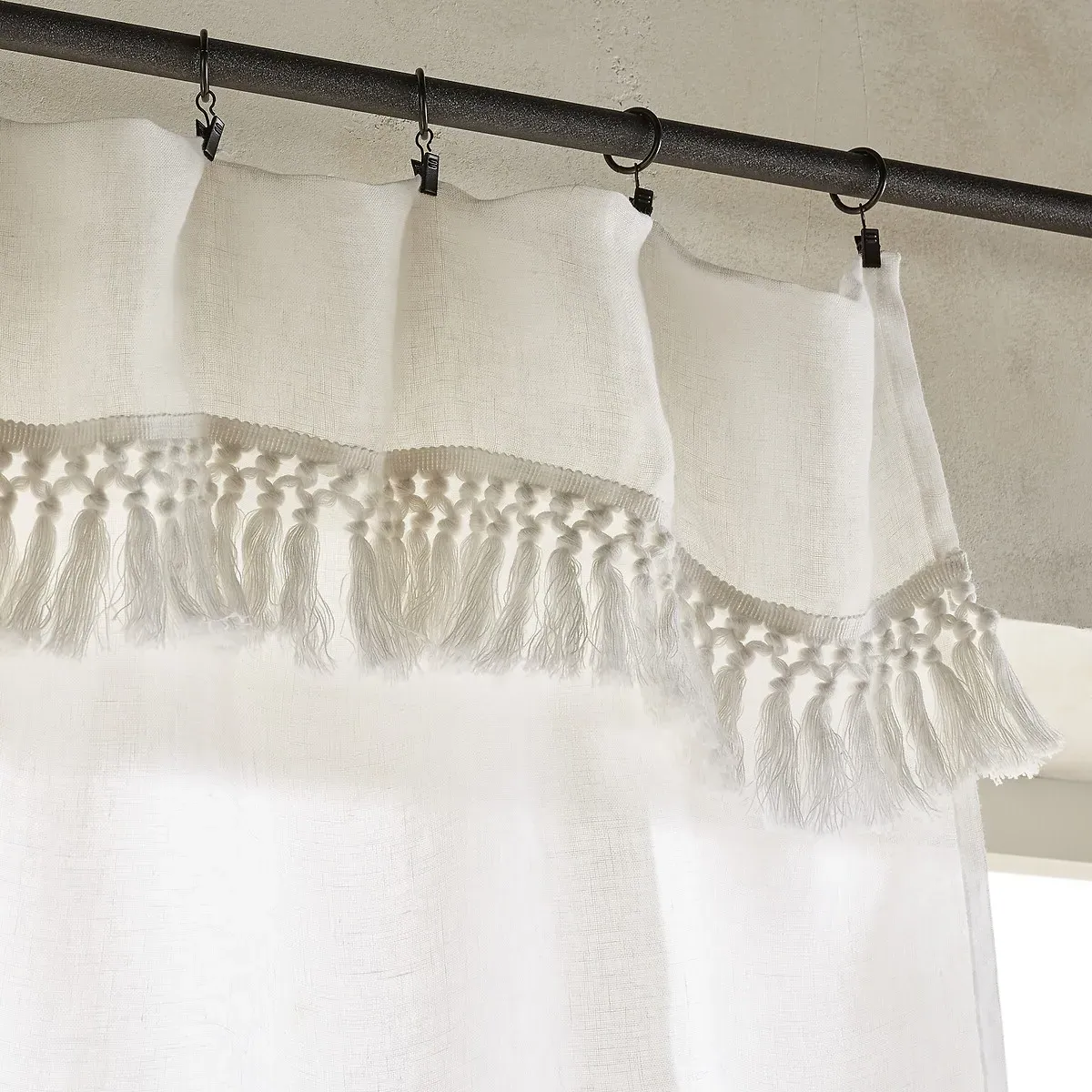 Elphir Voile Curtain Panel - White, Linen Muslin alternate view