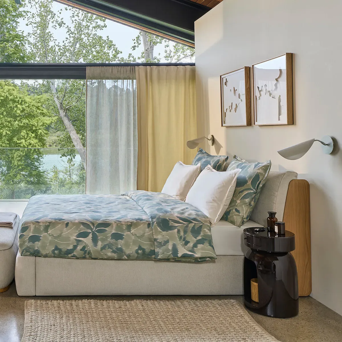 Eolia Duvet Cover - Pale Green, Cotton Satin alternate view