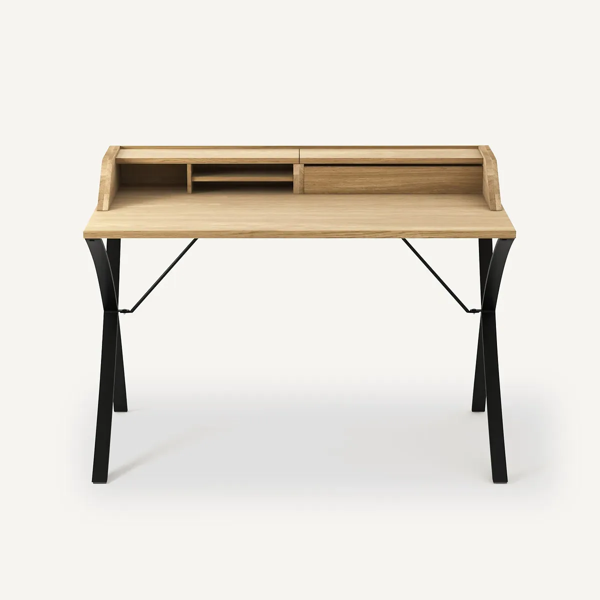 Epitre Secretary Desk with Flap - Light Oak, Iron alternate view