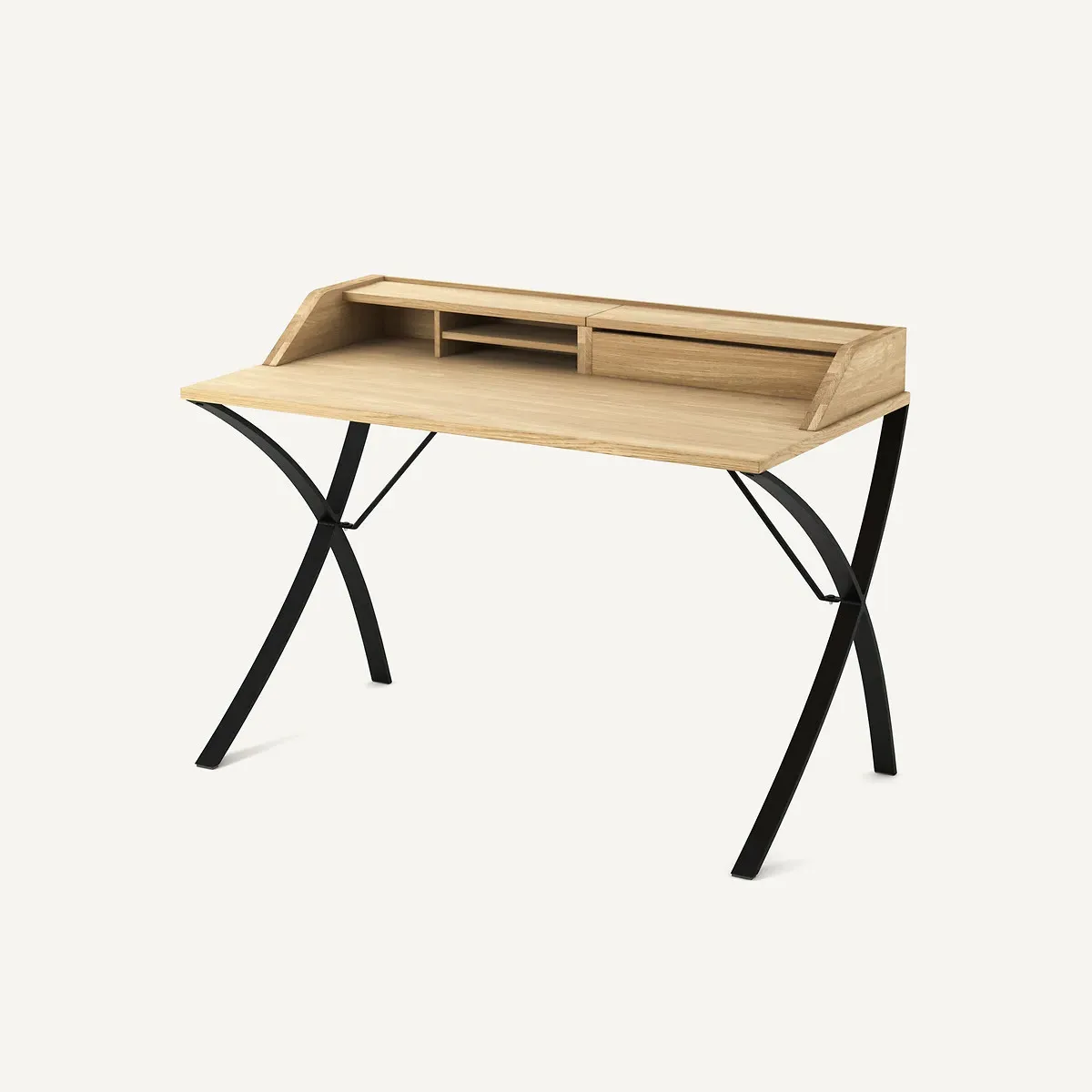 Epitre Secretary Desk with Flap - Light Oak, Iron product