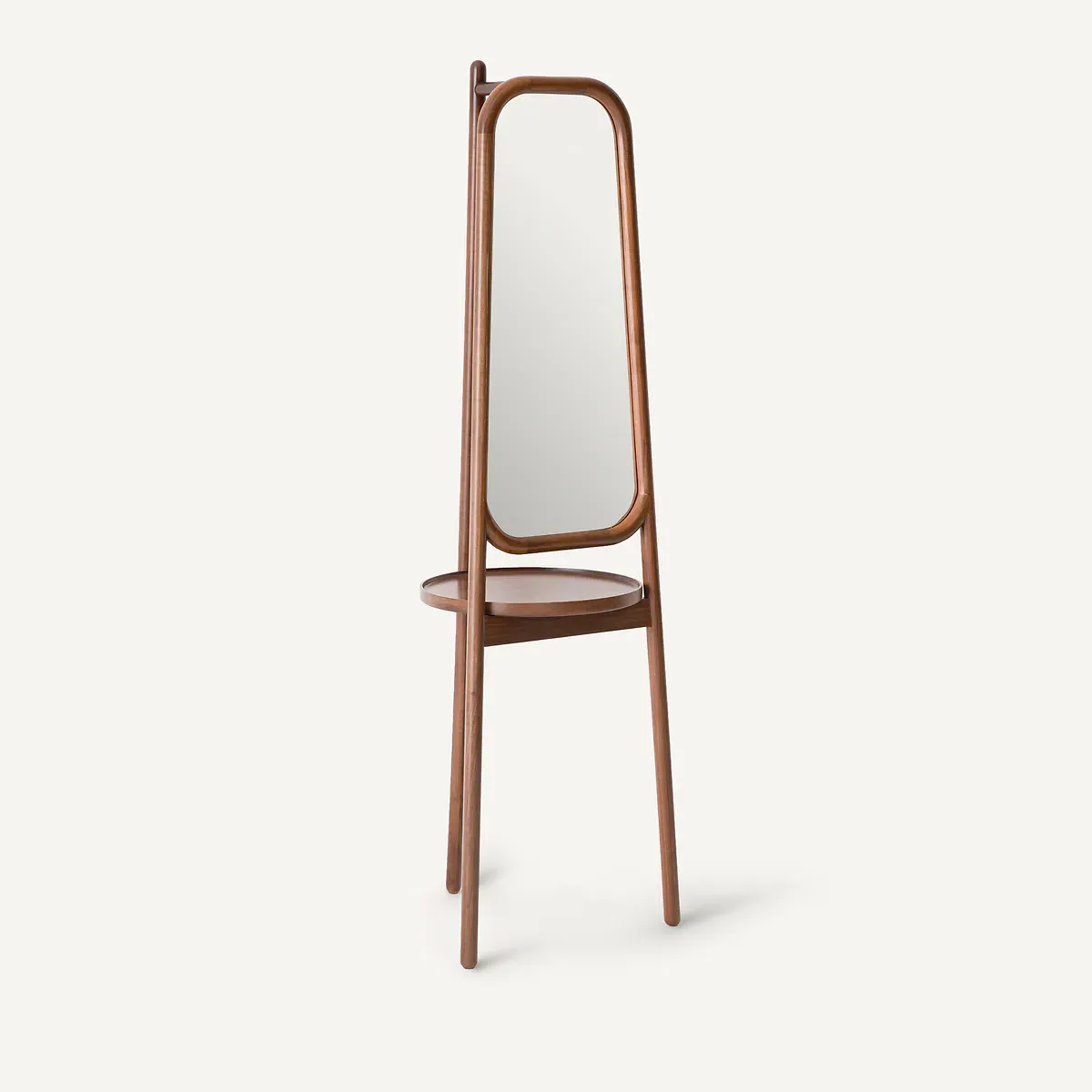 Ercus Mirror with Shelf on Stand - Walnut alternate view