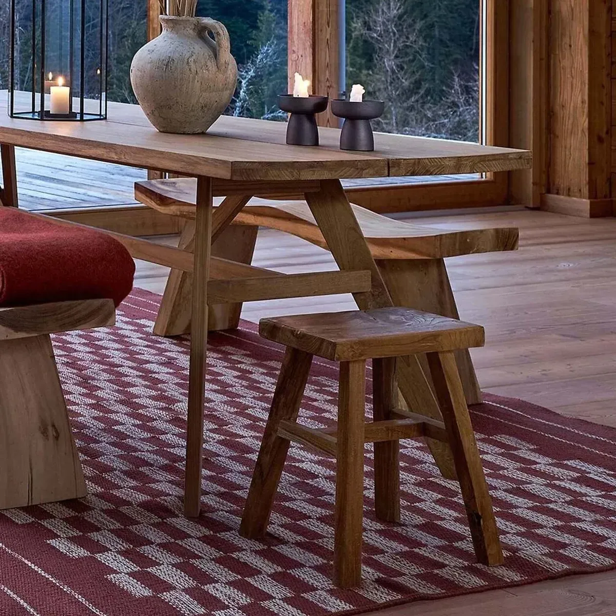 Fagfred Stool - Natural, Solid Teak alternate view