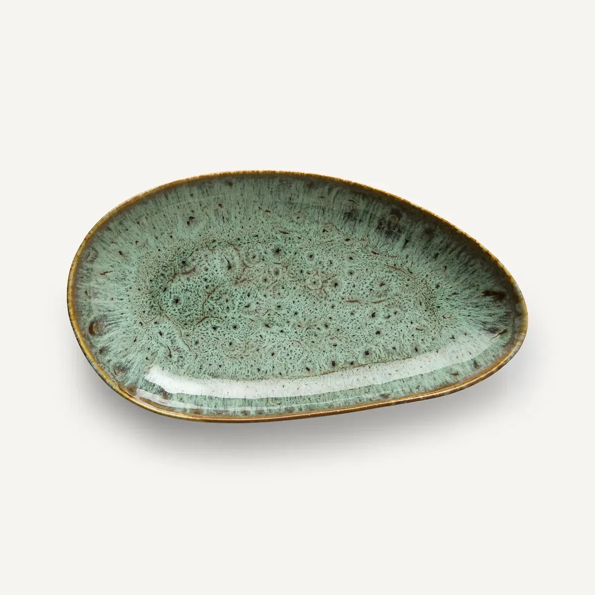 Fara Elongated Dish - Khaki/Blue, Stoneware product