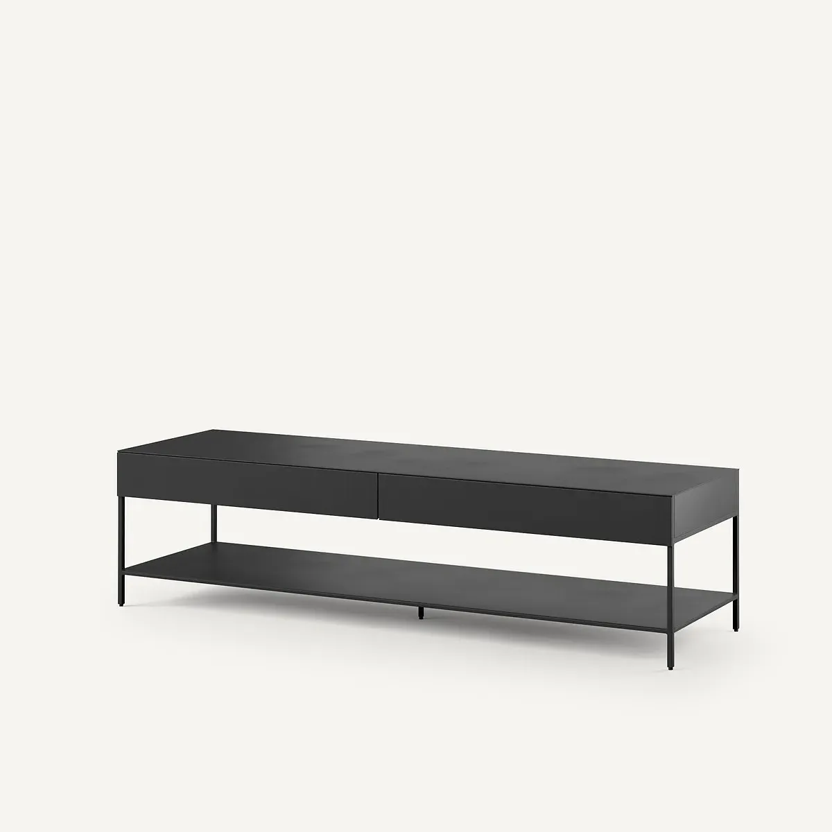 Febee TV Stand with Storage - Gun Metal, Steel product