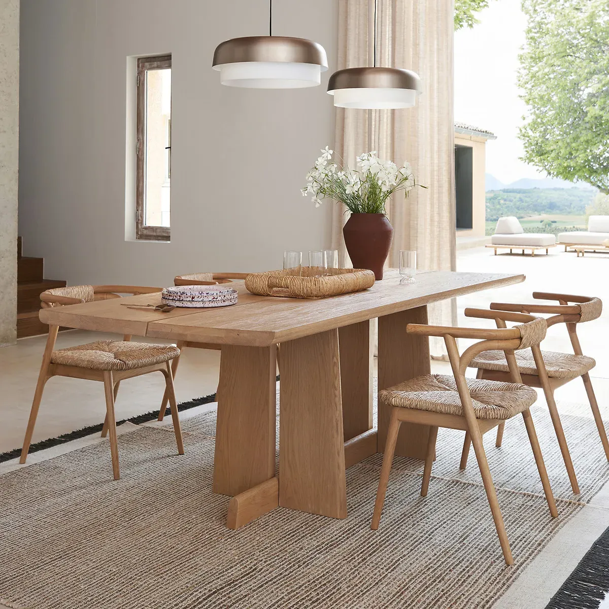 Fermyo Armchair - Natural Oak, Straw alternate view