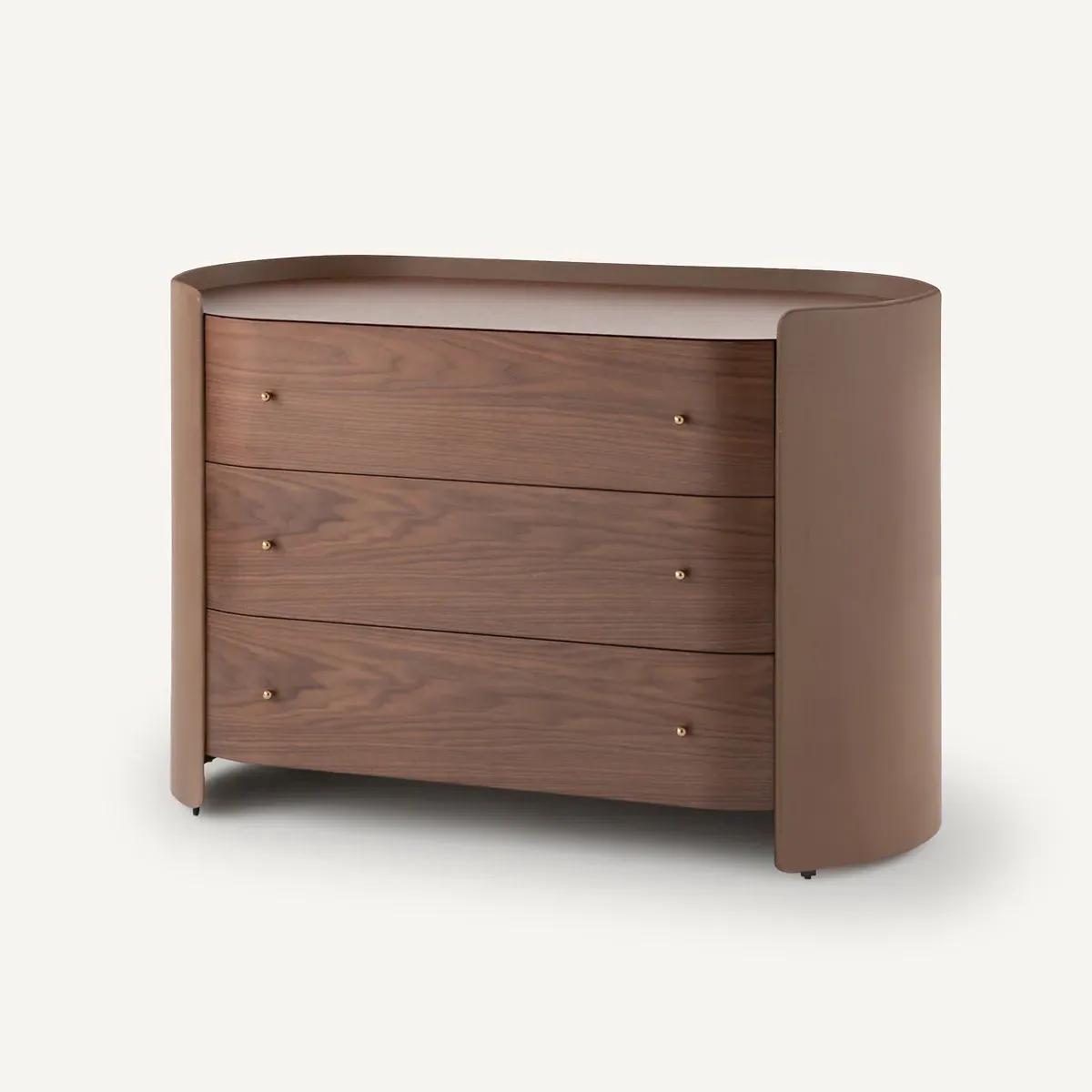 Firmo 3-Drawer Chest of Drawers - Walnut, Leather product
