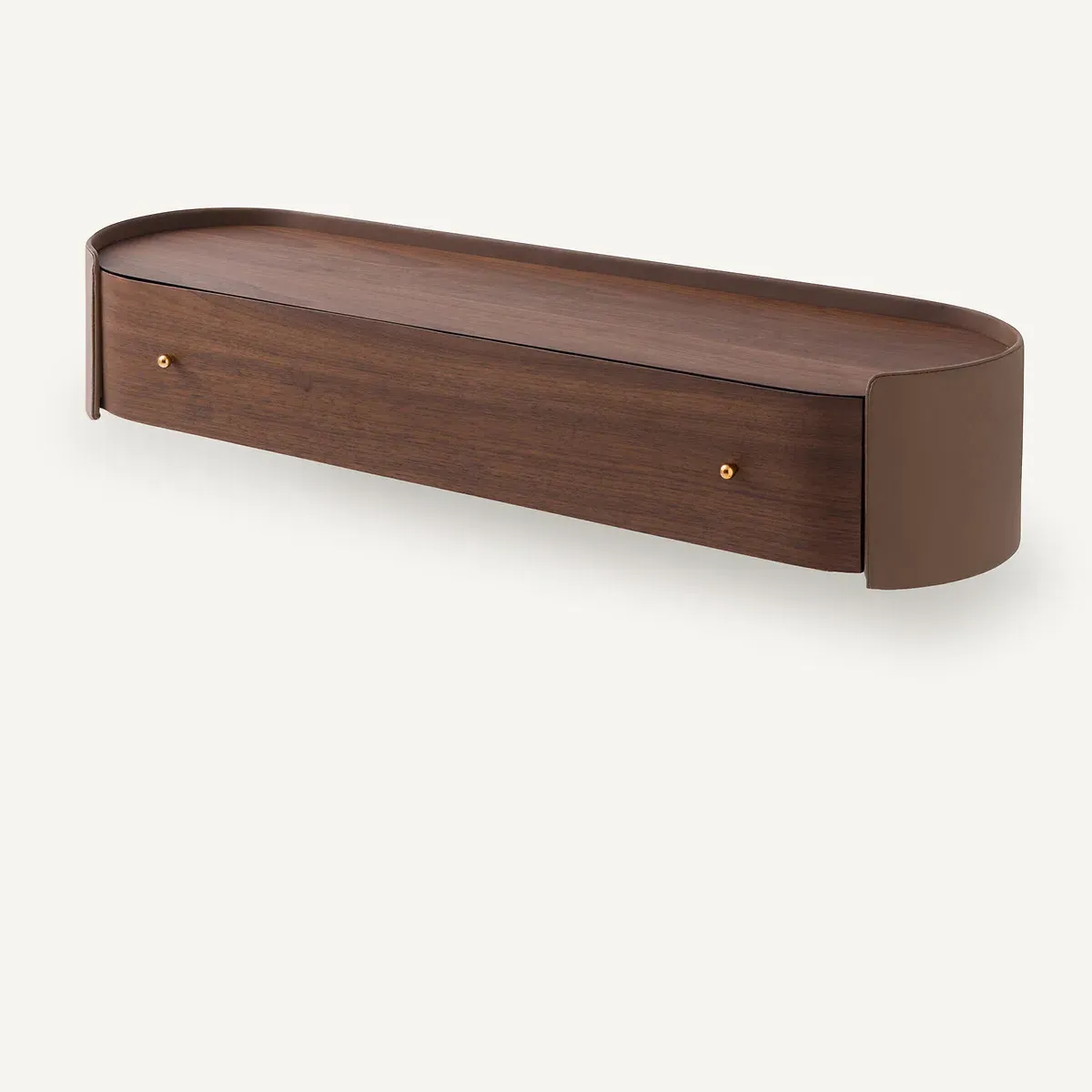 Firmo Console Table with Drawer - Walnut, Leather product