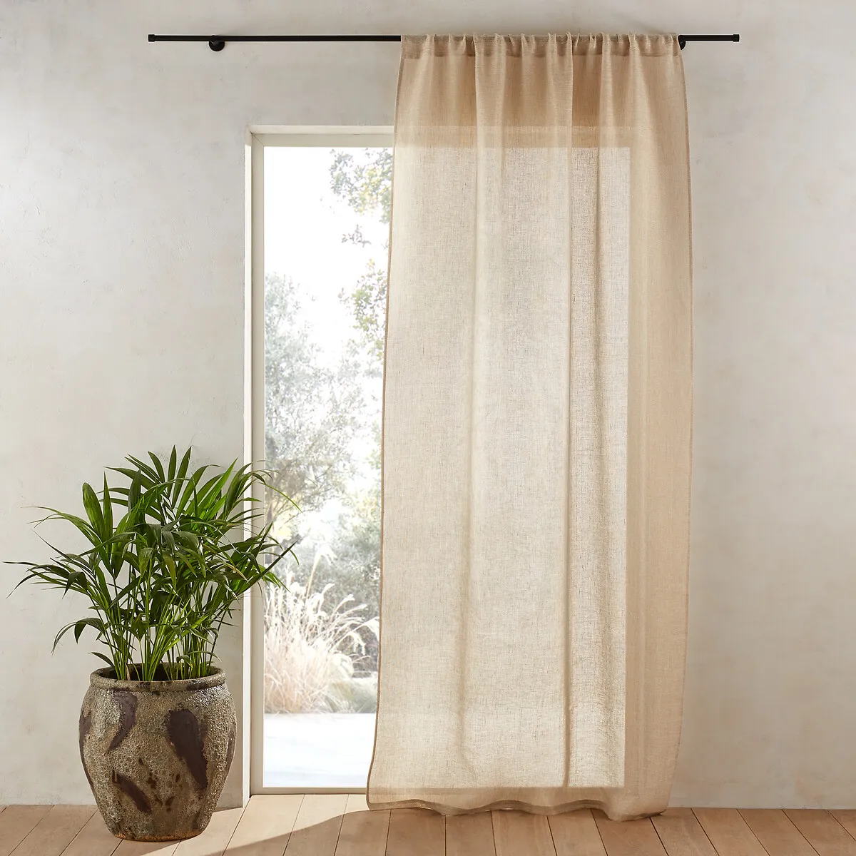 Fishoyi Sheer Curtain - Natural, Linen product