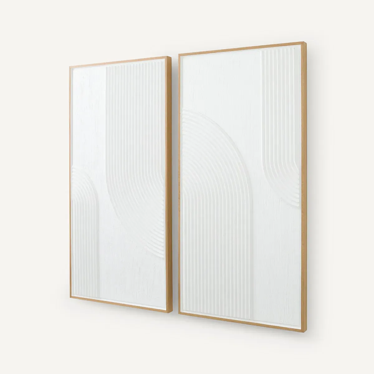 Flavior Set of 2 Textured Wall Frames - White, MDF product