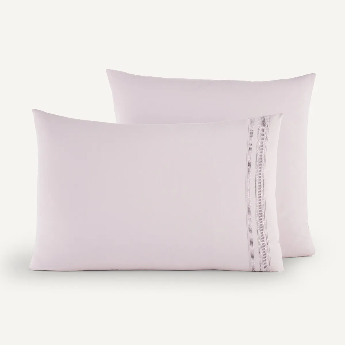 Florentina Pillowcase - Grey-Pink, Organic Cotton Percale alternate view