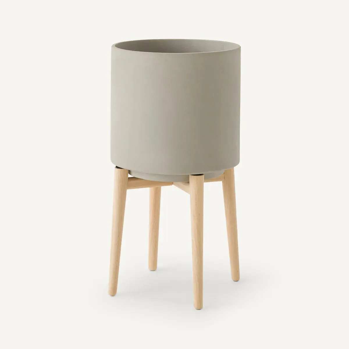 Florian Plant Pot on Wooden Stand - Cement product