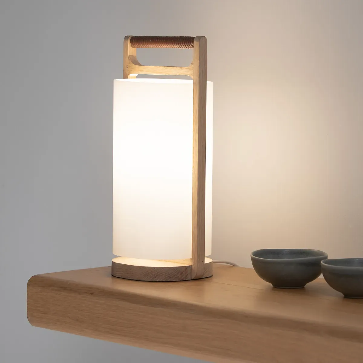 Fodéo Table Lamp - Opaline, Solid Oak product