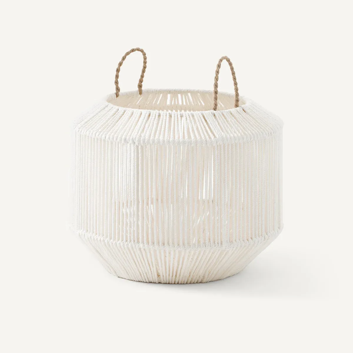 Folo Small Round Hand-Woven Basket - Ecru, Cotton product