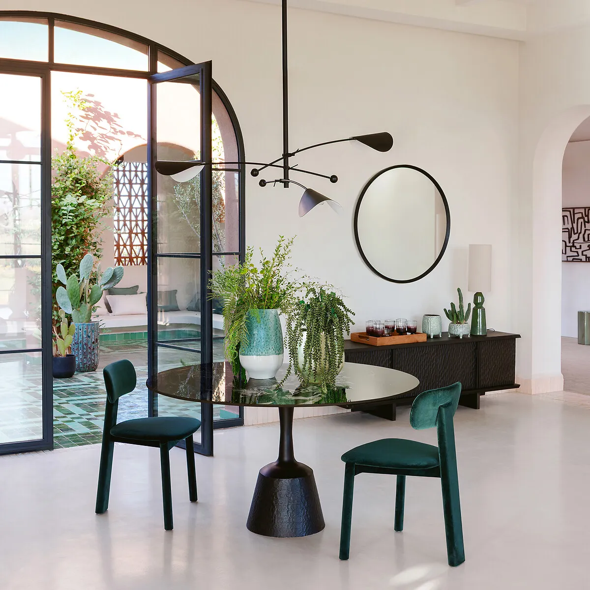 Funambule 3-Arm Ceiling Light - Black, Iron alternate view