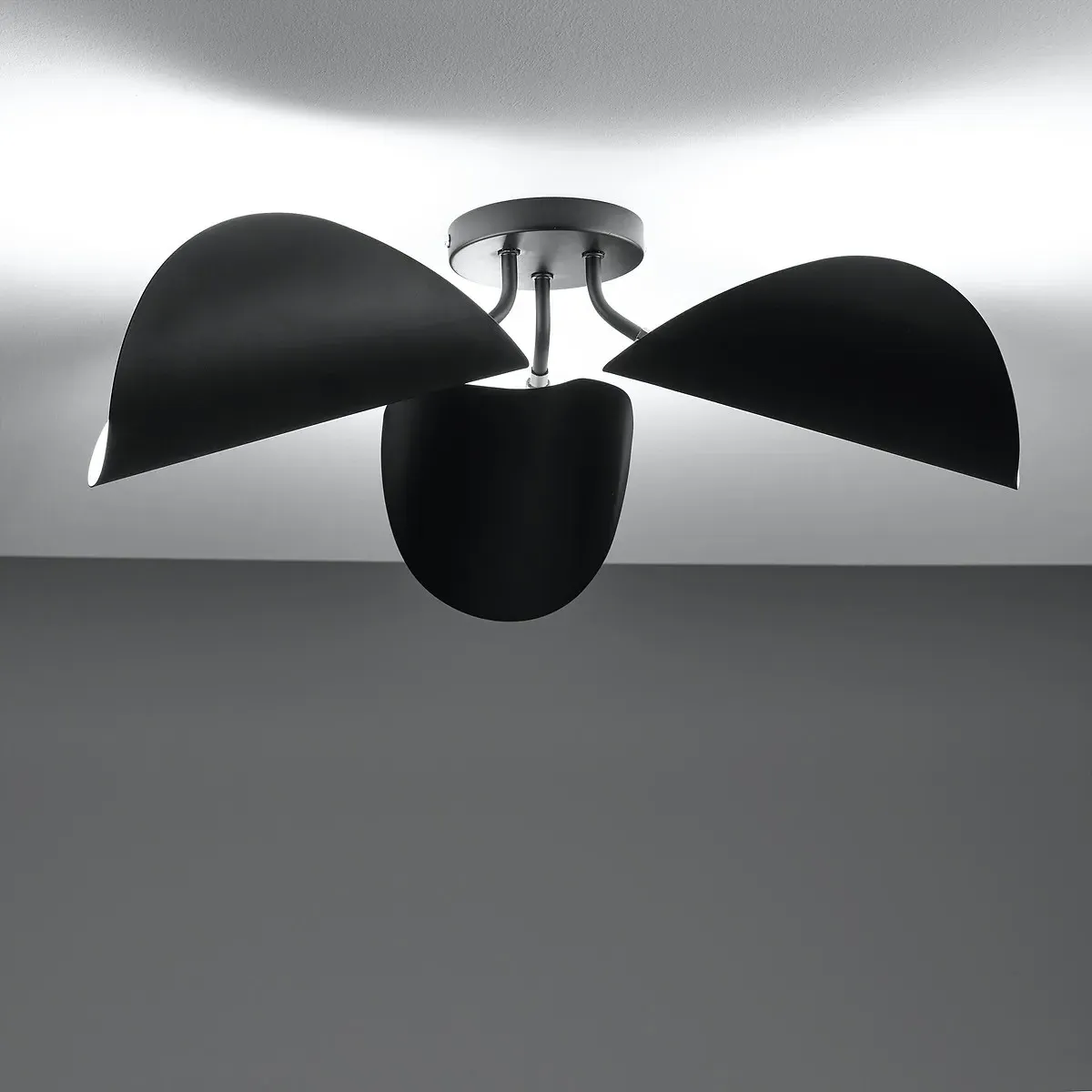 Funambule 3-Shade Ceiling Light with Adjustable Shades - Black, Iron alternate view