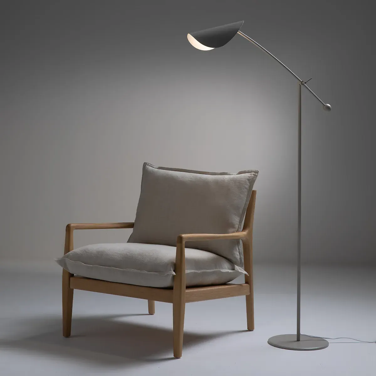 Funambule Reading Floor Lamp Adjustable - Grey, Iron product
