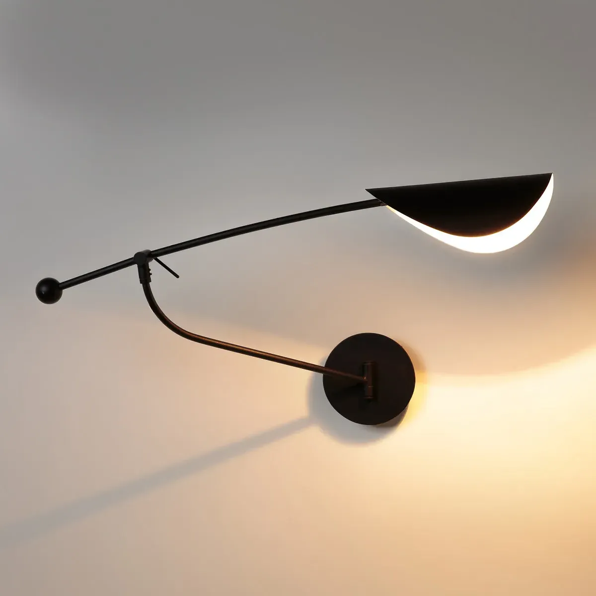 Funambule Single Arm Wall Light - Black, Iron alternate view